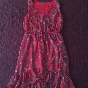 red paisley dress